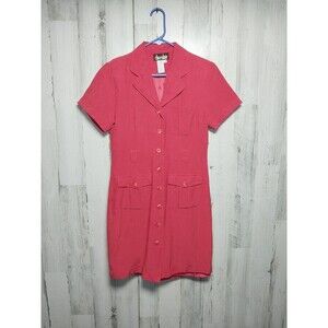 Chocolate Woman's Small Red Dress Silk  Linen Blend